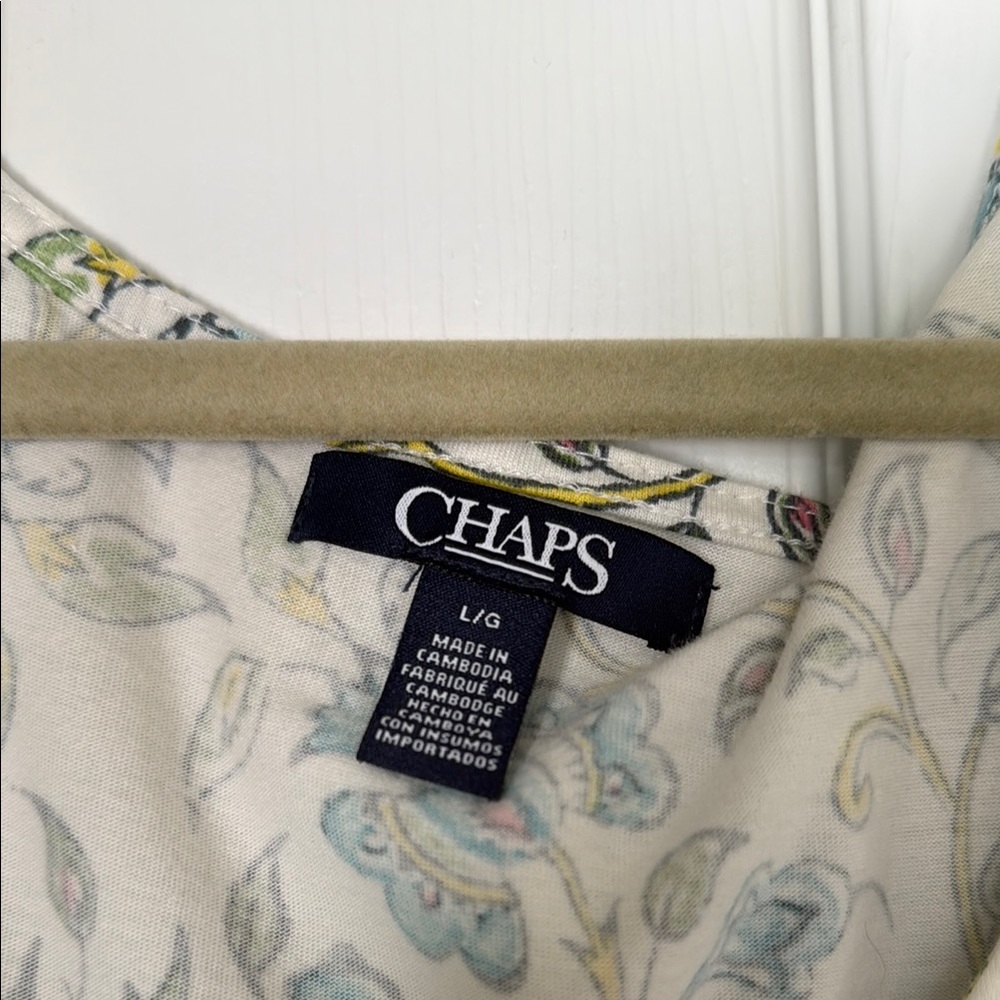 Chaps White and Blue Maxi Sundress with Scoop Neck - Picture 2 of 3